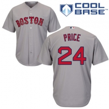 Youth Majestic Boston Red Sox #24 David Price Replica Grey Road Cool Base MLB Jersey