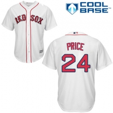 Youth Majestic Boston Red Sox #24 David Price Replica White Home Cool Base MLB Jersey