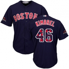 Men's Majestic Boston Red Sox #46 Craig Kimbrel Authentic Navy Blue Team Logo Fashion Cool Base 2018 World Series Champions MLB Jersey