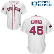 Youth Majestic Boston Red Sox #46 Craig Kimbrel Authentic White Home Cool Base 2018 World Series Champions MLB Jersey