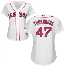 Women's Majestic Boston Red Sox #47 Tyler Thornburg Replica White Home MLB Jersey