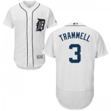 Men's Majestic Detroit Tigers #3 Alan Trammell White Home Flex Base Authentic Collection MLB Jersey