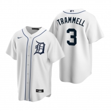Men's Nike Detroit Tigers #3 Alan Trammell White Home Stitched Baseball Jersey