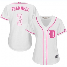 Women's Majestic Detroit Tigers #3 Alan Trammell Replica White Fashion Cool Base MLB Jersey