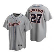 Men's Nike Detroit Tigers #27 Jordan Zimmermann Gray Road Stitched Baseball Jersey