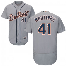 Men's Majestic Detroit Tigers #41 Victor Martinez Grey Road Flex Base Authentic Collection MLB Jersey
