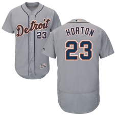 Men's Majestic Detroit Tigers #23 Willie Horton Grey Road Flex Base Authentic Collection MLB Jersey