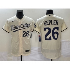 Men's Minnesota Twins #26 Max Kepler Cream Flex Base Stitched Baseball Jersey