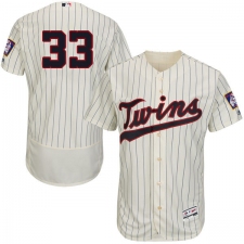 Men's Majestic Minnesota Twins #33 Justin Morneau Authentic Cream Alternate Flex Base Authentic Collection MLB Jersey