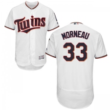 Men's Majestic Minnesota Twins #33 Justin Morneau White Home Flex Base Authentic Collection MLB Jersey