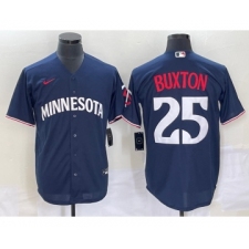 Men's Minnesota Twins #25 Byron Buxton 2023 Navy Blue Cool Base Stitched Jersey