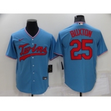 Men's Minnesota Twins #25 Byron Buxton Light Blue Pullover Throwback Cooperstown Nike Jersey