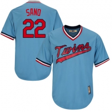 Men's Majestic Minnesota Twins #22 Miguel Sano Authentic Light Blue Cooperstown MLB Jersey