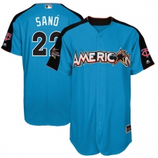 Men's Majestic Minnesota Twins #22 Miguel Sano Replica Blue American League 2017 MLB All-Star MLB Jersey