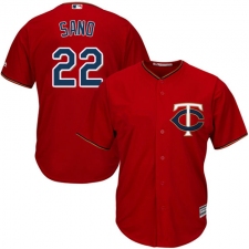 Youth Majestic Minnesota Twins #22 Miguel Sano Authentic Scarlet Alternate Cool Base MLB Jersey
