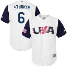 Men's USA Baseball Majestic #6 Marcus Stroman White 2017 World Baseball Classic Replica Team Jersey