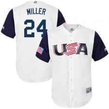 Men's USA Baseball Majestic #24 Andrew Miller White 2017 World Baseball Classic Replica Team Jersey