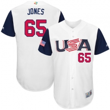 Youth USA Baseball Majestic #65 Nate Jones White 2017 World Baseball Classic Authentic Team Jersey