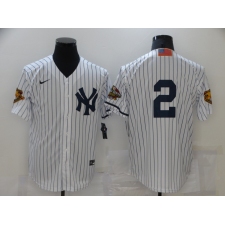 Men's New York Yankees #2 Derek Jeter White Nike Game Throwback Jersey