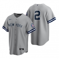 Men's Nike New York Yankees #2 Derek Jeter Gray 2020 Hall of Fame Induction Stitched Baseball Jersey