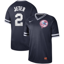 Men's Nike New York Yankees #2 Derek Jeter Nike Cooperstown Collection Legend V-Neck Jersey Navy