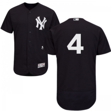 Men's Majestic New York Yankees #4 Lou Gehrig Navy Blue Alternate Flex Base Authentic Collection MLB Jersey