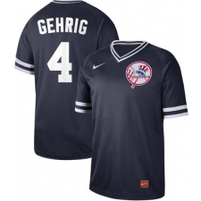Men's Nike New York Yankees #4 Lou Gehrig Navy Authentic Cooperstown Collection Stitched Baseball Jersey