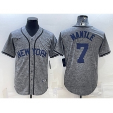 Men's New York Yankees #7 Mickey Mantle Grey Gridiron Cool Base Stitched Jersey