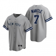 Men's Nike New York Yankees #7 Mickey Mantle Gray Road Stitched Baseball Jersey