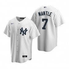 Men's Nike New York Yankees #7 Mickey Mantle White Home Stitched Baseball Jersey