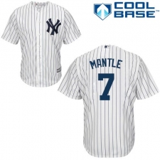 Youth Majestic New York Yankees #7 Mickey Mantle Replica White Home MLB Jersey