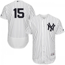 Men's Majestic New York Yankees #15 Thurman Munson White Home Flex Base Authentic Collection MLB Jersey