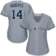 Women's Majestic New York Yankees #14 Brian Roberts Replica Grey Road MLB Jersey
