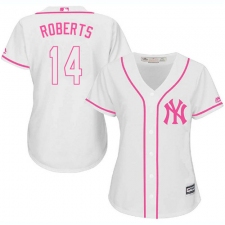 Women's Majestic New York Yankees #14 Brian Roberts Replica White Fashion Cool Base MLB Jersey