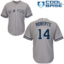 Youth Majestic New York Yankees #14 Brian Roberts Replica Grey Road MLB Jersey