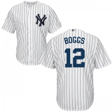 Youth Majestic New York Yankees #12 Wade Boggs Replica White Home MLB Jersey
