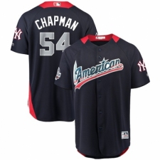 Men's Majestic New York Yankees #54 Aroldis Chapman Game Navy Blue American League 2018 MLB All-Star MLB Jersey
