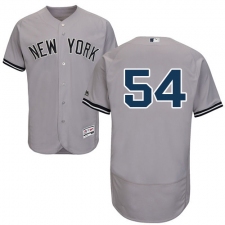 Men's Majestic New York Yankees #54 Aroldis Chapman Grey Road Flex Base Authentic Collection MLB Jersey