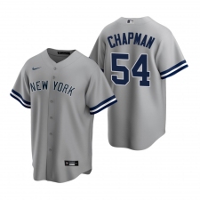 Men's Nike New York Yankees #54 Aroldis Chapman Gray Road Stitched Baseball Jersey