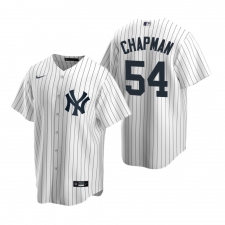 Men's Nike New York Yankees #54 Aroldis Chapman White Home Stitched Baseball Jersey