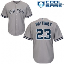 Youth Majestic New York Yankees #23 Don Mattingly Replica Grey Road MLB Jersey