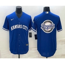 Men's Kansas City Royals Big Logo Blue 2022 City Connect Cool Base Stitched Jerseys