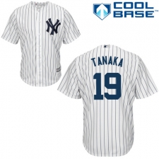 Youth Majestic New York Yankees #19 Masahiro Tanaka Replica White Home MLB Jersey