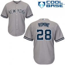 Men's Majestic New York Yankees #28 Austin Romine Replica Grey Road MLB Jersey