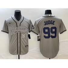 Men's New York Yankees #99 Aaron Judge Gray Cool Base Stitched Baseball Jersey