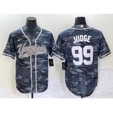 Men's New York Yankees #99 Aaron Judge Grey Camo Cool Base Stitched Baseball Jersey
