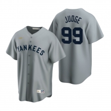 Men's Nike New York Yankees #99 Aaron Judge Gray Cooperstown Collection Road Stitched Baseball Jersey