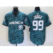 Men's Nike New York Yankees #99 Aaron Judge Number Teal 2023 All star Cool Base Stitched Baseball Jersey