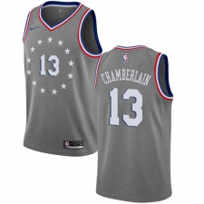 Men's Nike Philadelphia 76ers #13 Wilt Chamberlain Swingman Gray NBA Jersey - City Edition