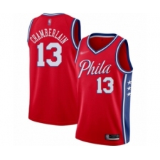 Men's Philadelphia 76ers #13 Wilt Chamberlain Authentic Red Finished Basketball Jersey - Statement Edition